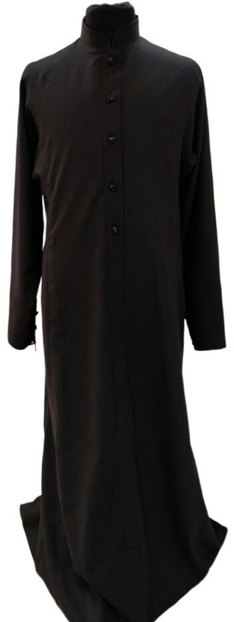 Cassock with Embroidery, Black, Dress Type, Tiar Fabric