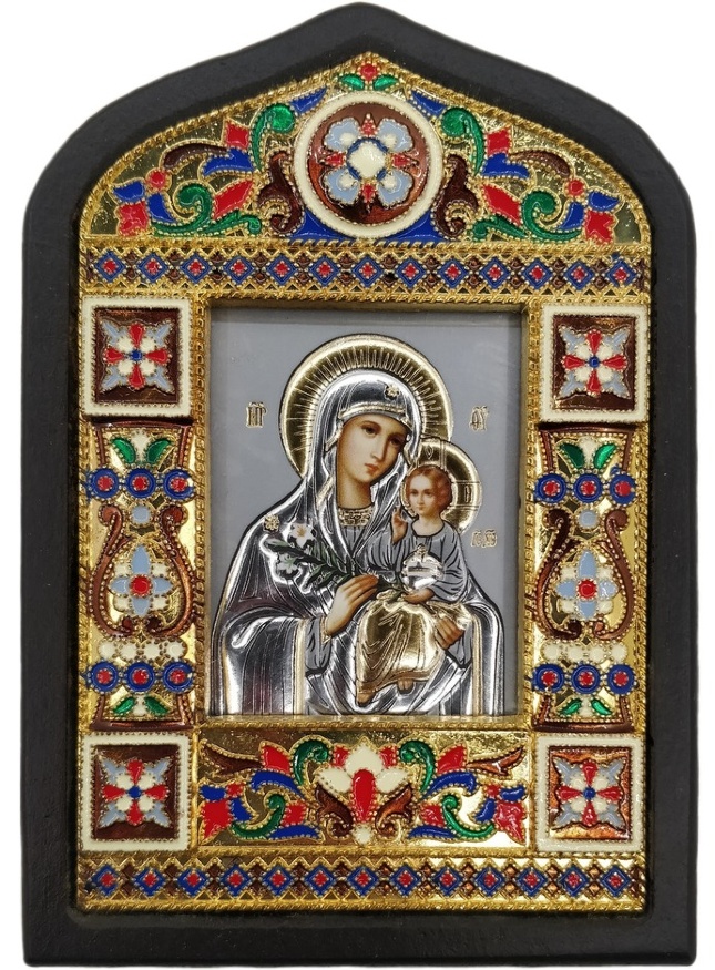 Icon of the Mother of God: "Unfading Bloom" (enamel) 11.5x8