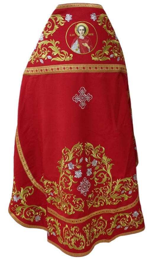 Priest Vestments, Embroidered Gabardine, Embroidery "Rose" with Sewn Galloon