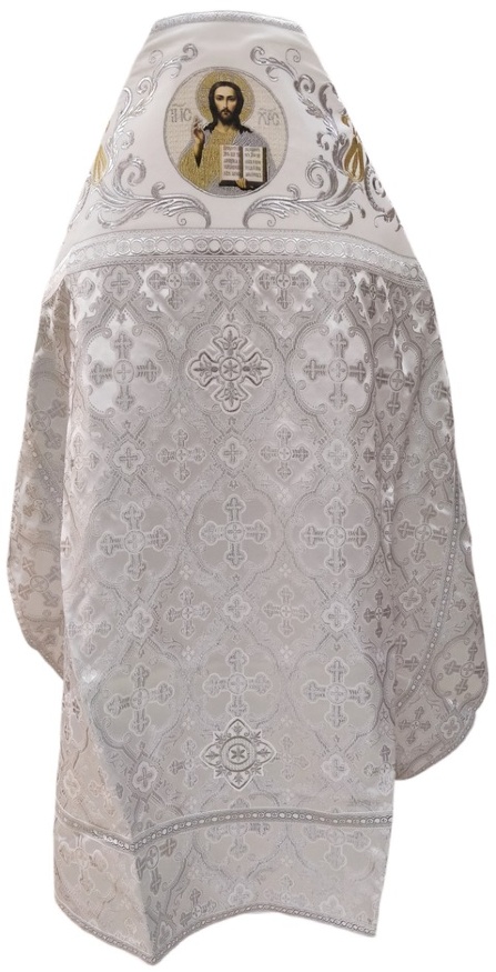 Priest Vestments Combined Brocade "Kyiv Cross" with Embroidered Epitrachelion, Pattern "New Embroidery"