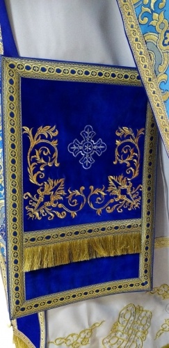 Priest Vestments Combined from Brocade, with Embroidered Epitrachelion, Embroidery "New Pattern"