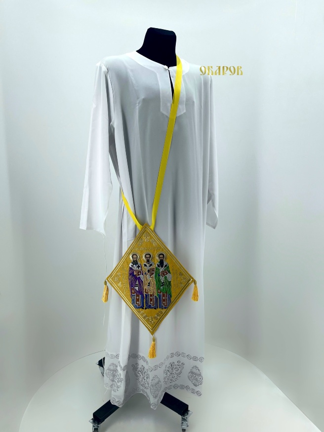 Embroidered Staff with the Icon "Assembly of the Three Holy Hierarchs"