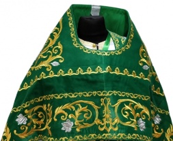 Embroidered Vestment on Velvet, Embroidered Center with Icons, Embroidered Galloon