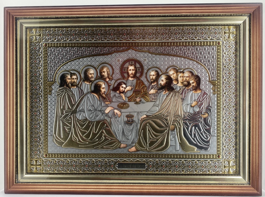 Icon The Last Supper 54×40 cm (hand painting) cast silver