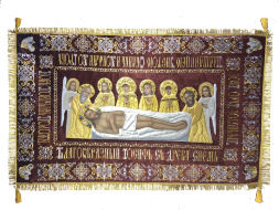 Epitaphios of the Savior, hand-made, painted, 180x110, velvet