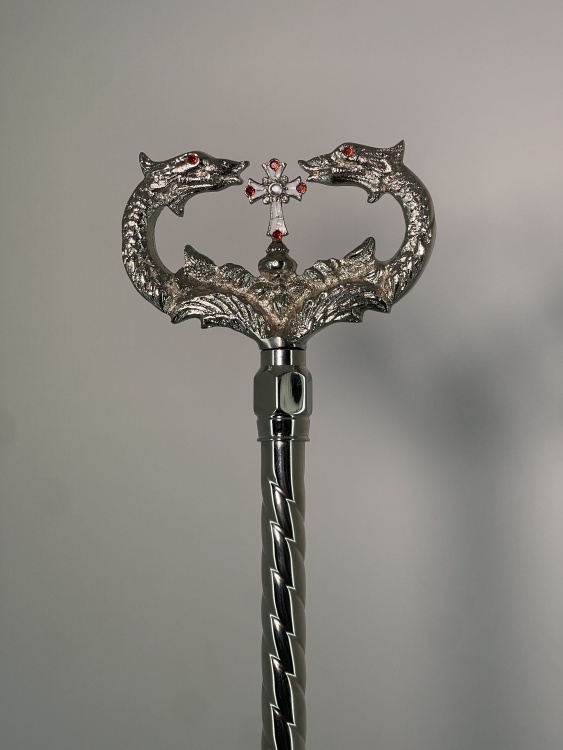 Metal Staff (silver-plated) height 153 cm