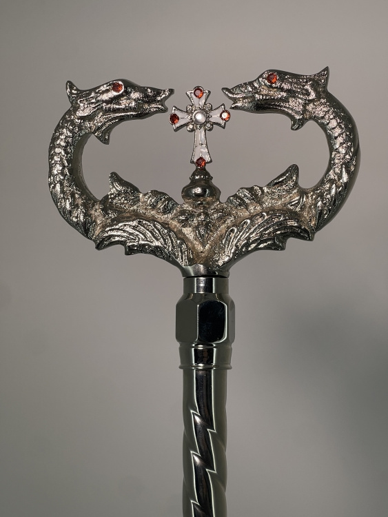 Metal Staff (silver-plated) height 153 cm