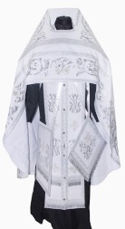 Priest Vestment, Embroidered on Gabardine, Embroidery "Rose" with Sewn Braid
