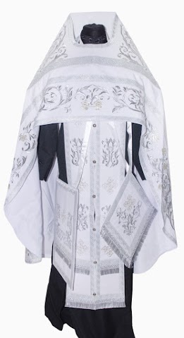 Priest Vestment, Embroidered on Gabardine, Embroidery "Rose" with Sewn Braid