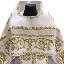 Priest Vestments, Embroidered on Velvet, Embroidered Center with Icons, with Embroidered Galloon