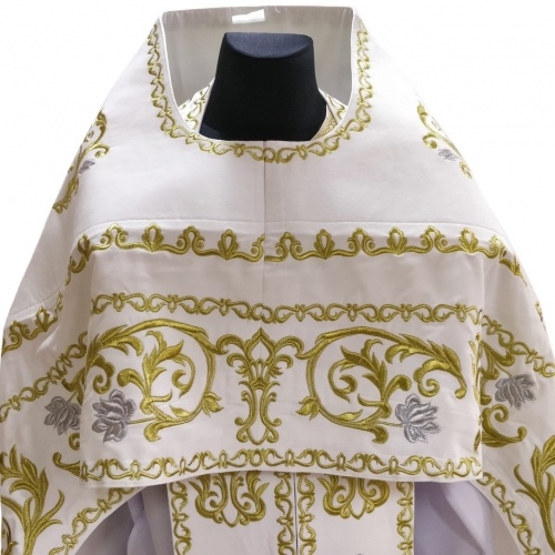 Priest Vestments, Embroidered on Velvet, Embroidered Center with Icons, with Embroidered Galloon