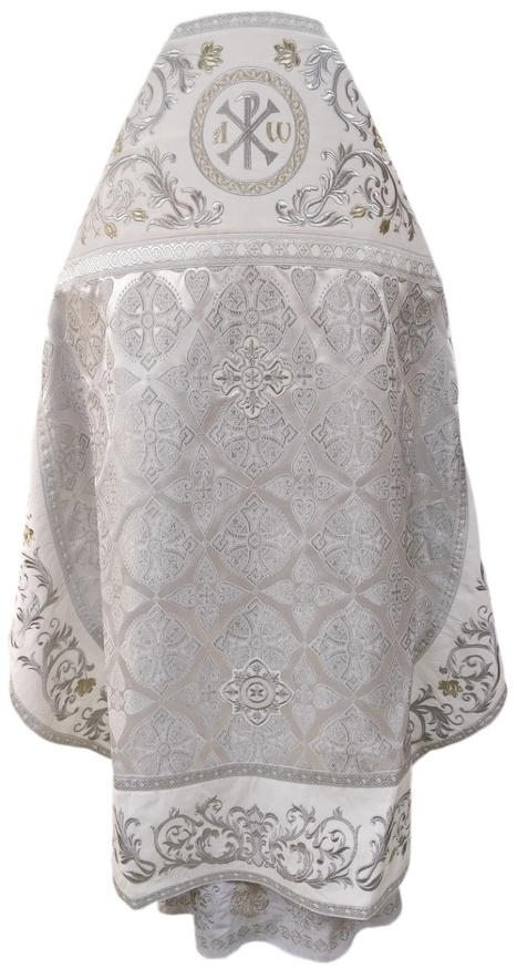 Priest Vestments Combined Brocade "Flory Cross" with Embroidered Epitrachelion, Embroidery "Rose"