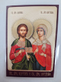 Laminated Icon of Holy Martyr Adrian and Holy Martyr Natalia