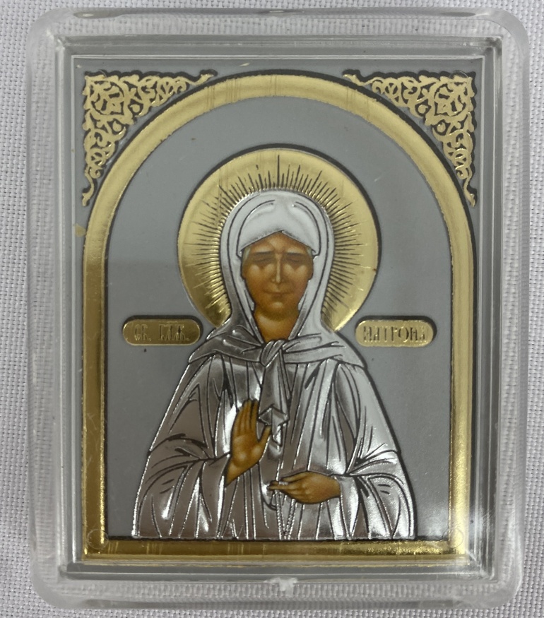 Icon on Plaster and Stand, in Plexiglass