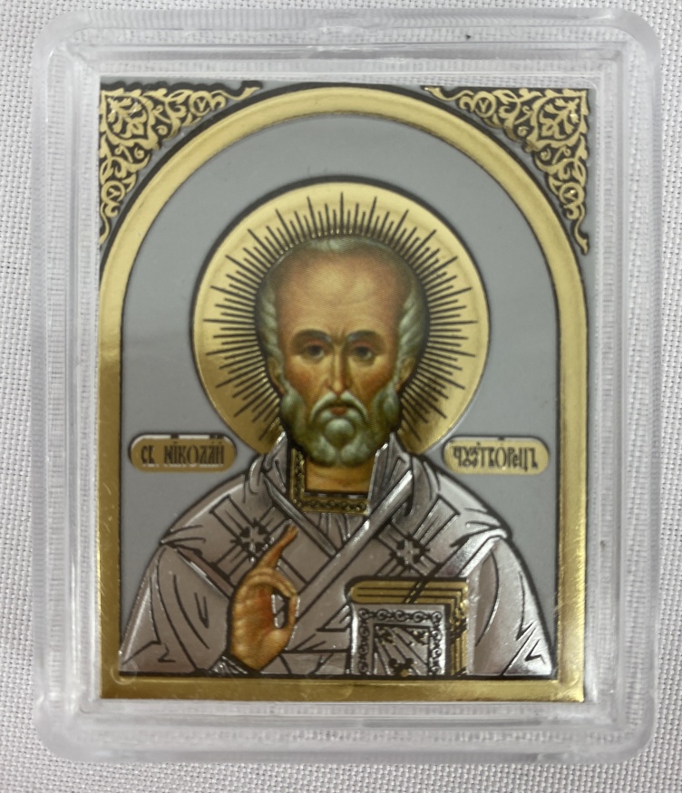 Icon on Plaster and Stand, in Plexiglass