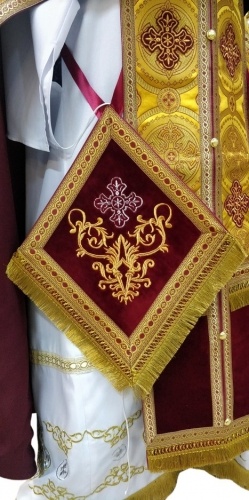 Priest Vestments Combined from Brocade with Embroidered Epitrachelion, New Embroidery