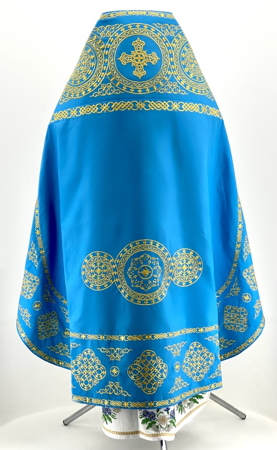 Vestments for Priest Embroidered on Gabardine, Embroidery "Kolo" with Embroidered Galloon