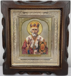 Icon of St. Nicholas the Wonderworker (yellow background) 19x17