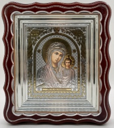 Icons "Wedding Couple" lithography peacock, frame, silver plating 27х24cm