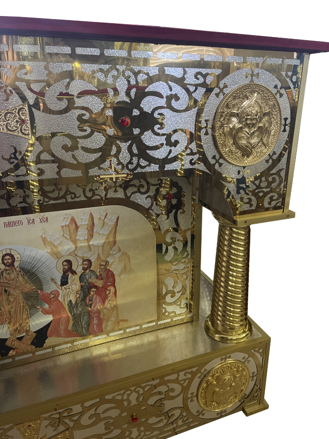 Altar internal 100x100x100 cm. Laser cutting, icon printing, casting, rolled pipes