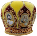 Mitre "Cupola" yellow-burgundy