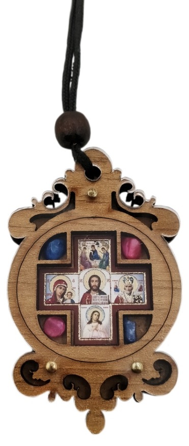 Wooden Pendant "Openwork" 6.5×4cm