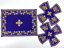 Veil Covers and Aër with Embroidery "Grapes", with Embroidered Galloon