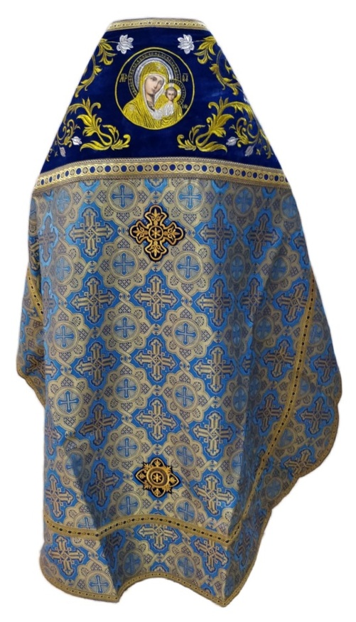 Priest Vestment Combined Brocade "Sunflower" with Embroidered Epitrachelion, Embroidery "Rose"