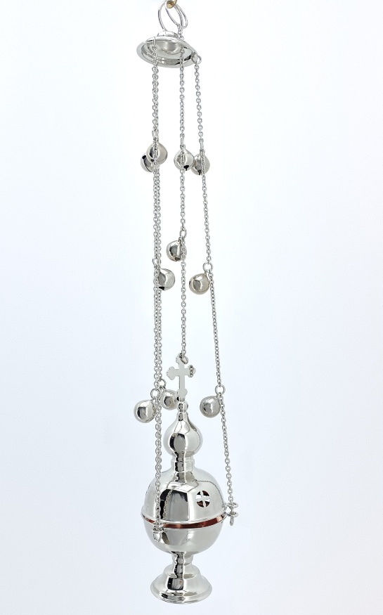Round Censer, Small, Silver-Plated, with Bells
