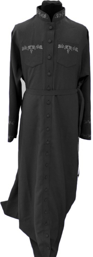 Cassock-style Inner Robe with Embroidery, Paris Fabric