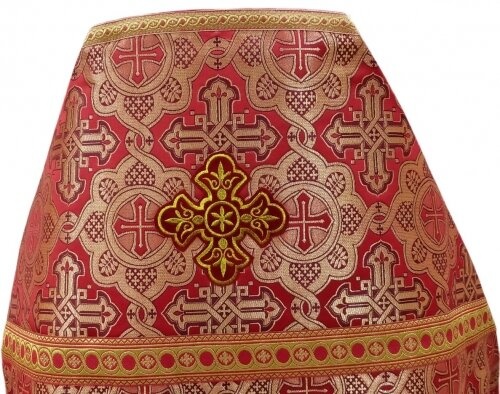 Priest Vestments, Brocade "Sunflower Cross" with Sewn Galloon