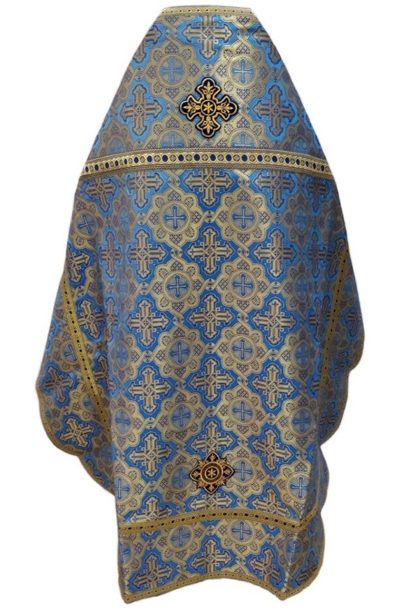 Priest Vestments, Brocade "Sunflower Cross" with Sewn Galloon