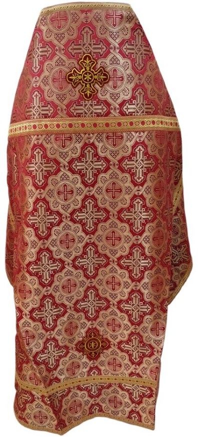 Priest Vestments, Brocade "Sunflower Cross" with Sewn Galloon