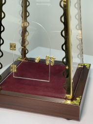Cover for Gifts Repository 20×15 h=50 with Door, Made of Acrylic Glass with Bulat Elements by Laser Cutting and Cast Cross