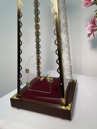 Cover for Gifts Repository 20×15 h=50 with Door, Made of Acrylic Glass with Bulat Elements by Laser Cutting and Cast Cross