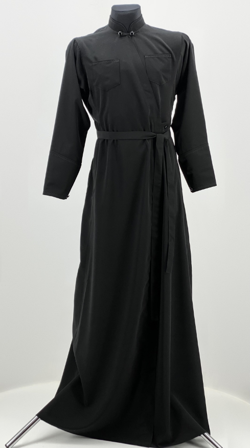 Cassock (wrap style) with embroidery, Paris fabric