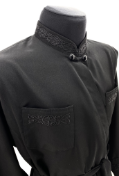 Cassock (wrap style) with embroidery, Paris fabric