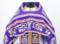 Priest Vestments, Embroidered on Gabardine, "Rose" Embroidery with Sewn Braid