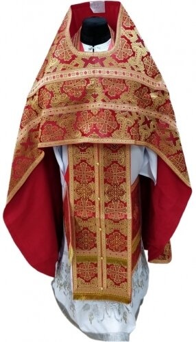 Priest Vestments, Brocade "Greek Cross" with Sewn Galloon