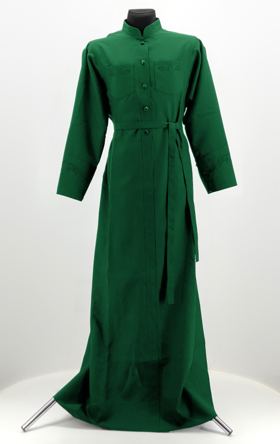 Cassock Robe with Embroidery, Wet Silk Fabric