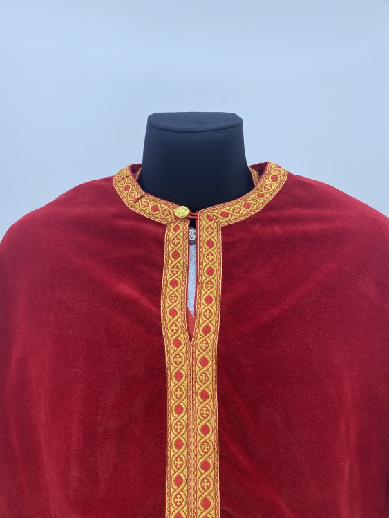Priest Vestments, Greek Style, Embroidered on Velvet with Attached Galloon