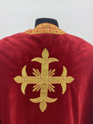 Priest Vestments, Greek Style, Embroidered on Velvet with Attached Galloon