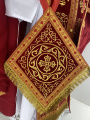 Priest Vestments, Greek Style, Embroidered on Velvet with Attached Galloon