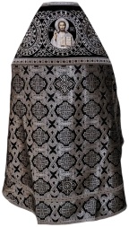 Priest Vestment Combined from Brocade "Greek Cross" with Embroidered Collar, Embroidery "Circle"