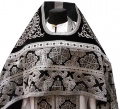 Priest Vestment Combined from Brocade "Greek Cross" with Embroidered Collar, Embroidery "Circle"