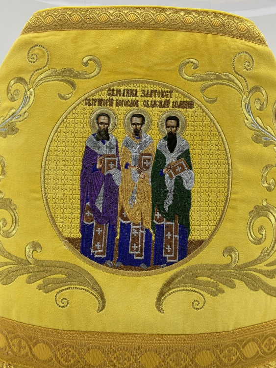 Priest Vestments Combined, Brocade, with Embroidered Epitrachelion