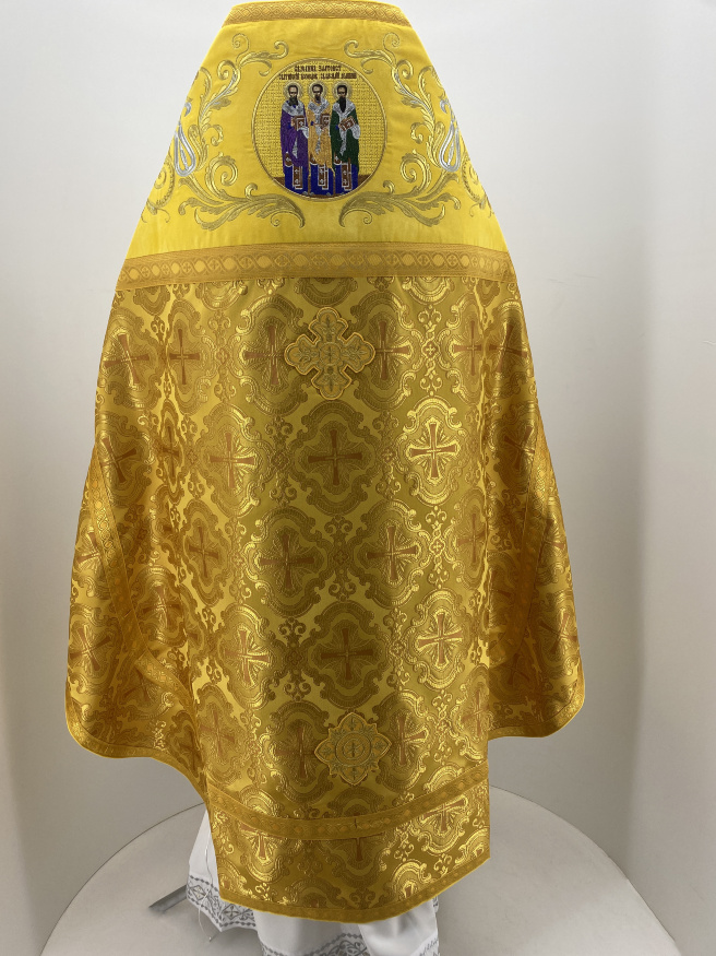 Priest Vestments Combined, Brocade, with Embroidered Epitrachelion