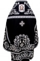 Priest Vestments Embroidered on Gabardine, "Rose" Embroidery with Sewn Braid