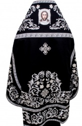 Priest Vestments Embroidered on Gabardine, "Rose" Embroidery with Sewn Braid