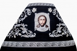 Priest Vestments Embroidered on Gabardine, "Rose" Embroidery with Sewn Braid